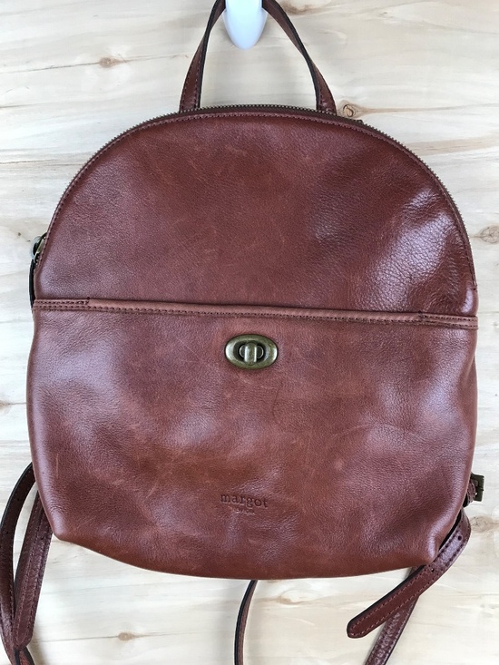 Vintage Margot New York Soft Brown Leather Backpack Purse EUC main image 12